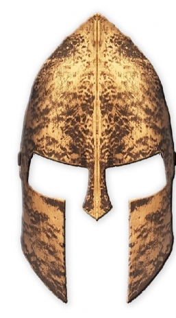 Αποκριάτικο κράνος - περικεφαλαία μισό χρυσό από την εταιρία Epilegin. Αποκριάτικο κράνος - περικεφαλαία μισό χρυσό από την εταιρία Epilegin.