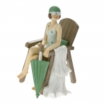  Διακοσμητική φιγούρα polyresin γυναίκα με πράσινη ομπρέλα 9.5x9x13EK 