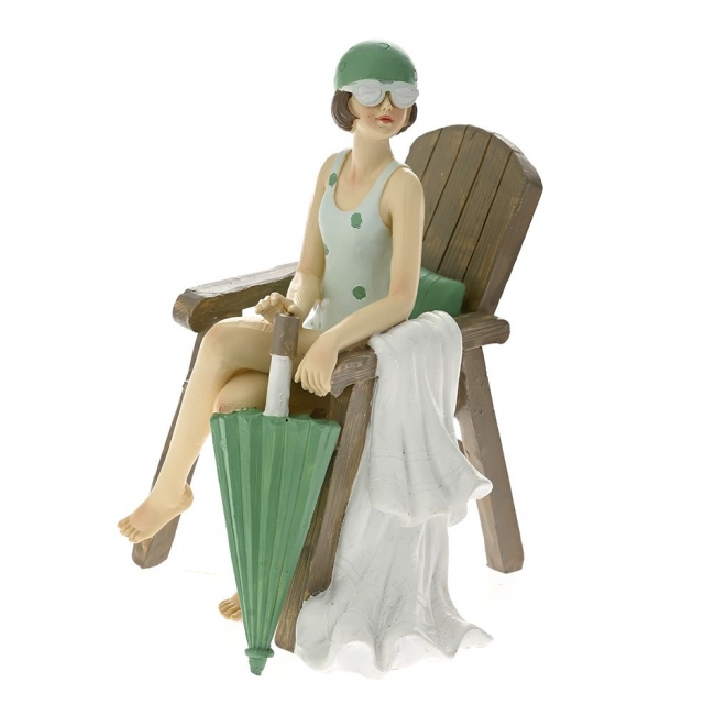  Διακοσμητική φιγούρα polyresin γυναίκα με πράσινη ομπρέλα 9.5x9x13EK από την εταιρία Epilegin. 