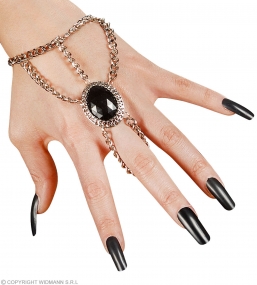 Αποκριάτικη αλυσίδα για το χέρι με μαύρη πέτρα  από την εταιρία Epilegin. Αποκριάτικη αλυσίδα για το χέρι με μαύρη πέτρα  από την εταιρία Epilegin.