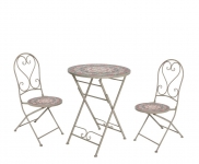  Bistro Set 3pcs Πέτρινο & 2 Καρέκλες "Narbonne" 