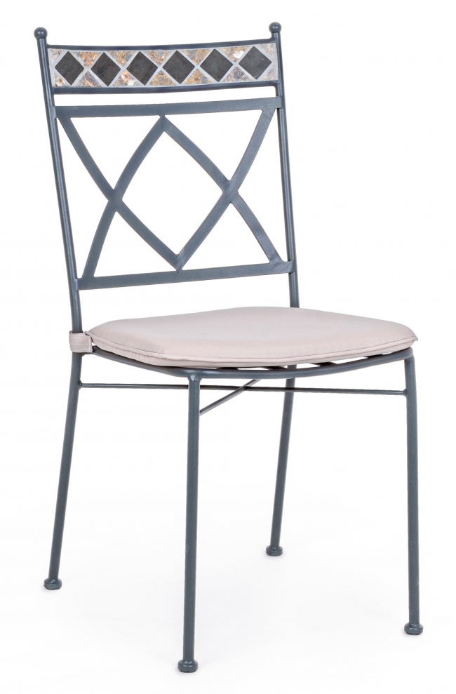  Μεταλλική καρέκλα με πέτρα Berkley 45x53x94cm από την εταιρία Epilegin. 