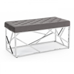   Rayan Grey Velvet Bench 97x44x46cm 