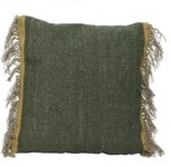  Διακοσμητικό μαξιλάρι καναπέ 45X45Cm, πράσινο με λαδί ρίγες 