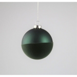  Χριστουγεννιάτικη γυάλινη μπάλα πράσινο βελούδο 8εκ 