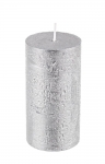  Χριστουγεννιάτικο κερί "Κολωνάτο" Bright Silver 5.8X12cm 