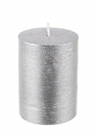  Χριστουγεννιάτικο κερί "Κολωνάτο" Bright Silver 6.8X14cm 