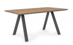  Τραπέζι Αλουμινίου & Polywood Elias Charcoal 160X90cm 