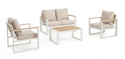 Καθιστικό Αλουμινίου 4pcs Leandro Λευκό-Beige από την εταιρία Epilegin. Καθιστικό Αλουμινίου 4pcs Leandro Λευκό-Beige από την εταιρία Epilegin.