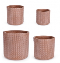 Set  4pcs Tressage Terracotta 24x24cm & 30x30cm & 36x36cm & 43x43cm    Epilegin.