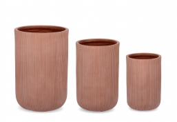 Set  3pcs Ribbed Terracotta 24,5x36,5cm & 30,5x47,5cm & 37,5x55,5cm    Epilegin.