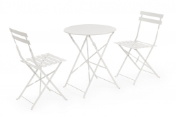 Bistro Set 3pcs Πέτρινο & 2 Καρέκλες Austin Λευκό από την εταιρία Epilegin. Bistro Set 3pcs Πέτρινο & 2 Καρέκλες Austin Λευκό από την εταιρία Epilegin.