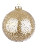  Χριστουγεννιάτικη γυάλινη μπάλα χρυσή ανάγλυφη 10εκ 