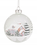  Χριστουγεννιάτικη γυάλινη μπάλα "Painted White" λευκή 8εκ 