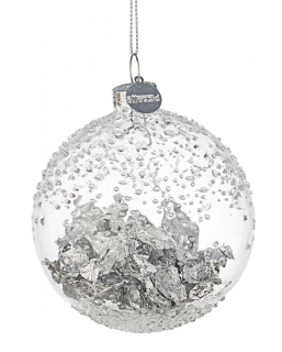 Χριστουγεννιάτικη γυάλινη μπάλα διάφανη με ασημί 8εκ από την εταιρία Epilegin. Χριστουγεννιάτικη γυάλινη μπάλα διάφανη με ασημί 8εκ από την εταιρία Epilegin.