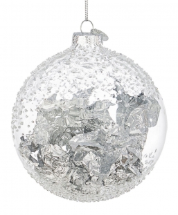 Χριστουγεννιάτικη γυάλινη μπάλα διάφανη με ασημί 10εκ από την εταιρία Epilegin. Χριστουγεννιάτικη γυάλινη μπάλα διάφανη με ασημί 10εκ από την εταιρία Epilegin.
