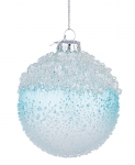  Γυάλινη χριστουγεννιάτικη μπάλα "Brezza Light Blue" 10εκ 