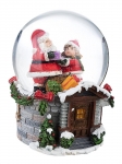  Χριστουγεννιάτικη polyresin διακοσμητική χιονόμπαλα με Άγιο Βασίλη 