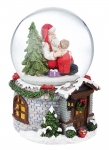  Χριστουγεννιάτικη polyresin διακοσμητική χιονόμπαλα `Chalet Boy` 11x10x14εκ 