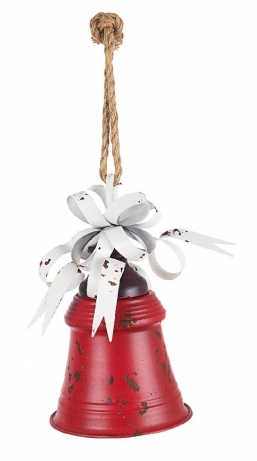 Χριστουγεννιάτικη κρεμαστή μεταλλική καμπάνα κόκκινη-λευκή 17x28εκ από την εταιρία Epilegin. Χριστουγεννιάτικη κρεμαστή μεταλλική καμπάνα κόκκινη-λευκή 17x28εκ από την εταιρία Epilegin.