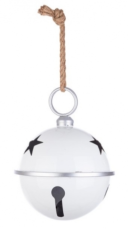 Χριστουγεννιάτικο μεταλλικό κουδούνι λευκό Φ25,4x33εκ από την εταιρία Epilegin. Χριστουγεννιάτικο μεταλλικό κουδούνι λευκό Φ25,4x33εκ από την εταιρία Epilegin.