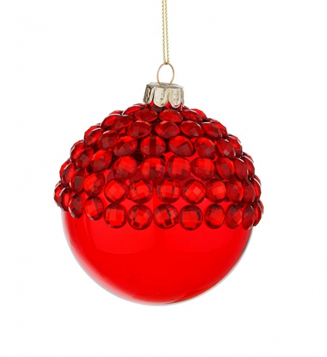  Χριστουγεννιάτικη μπάλα γυάλινη "Jewel Red" 8εκ από την εταιρία Epilegin. 