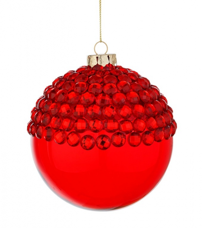  Χριστουγεννιάτικη μπάλα γυάλινη "Jewel Red" 10εκ από την εταιρία Epilegin. 