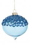  Χριστουγεννιάτικο γυάλινο διακοσμητικό βολβός μπλε με πετράδια 8εκ 