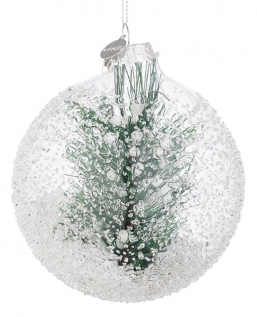 Χριστουγεννιάτικη γυάλινη μπάλα διάφανη με κλαδάκι εσωτερικά 10εκ από την εταιρία Epilegin. Χριστουγεννιάτικη γυάλινη μπάλα διάφανη με κλαδάκι εσωτερικά 10εκ από την εταιρία Epilegin.