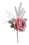  Χριστουγεννιάτικο διακοσμητικό λουλούδι παιωνία Pink 30cm 