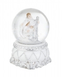  Χριστουγεννιάτικη polyresin διακοσμητική χιονόμπαλα με άγγελο λευκή 