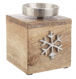 Χριστουγεννιάτικο ξύλινο διακοσμητικό κηροπήγιο με χιονονιφάδα φυσικό10x10x13εκ από την εταιρία Epilegin. Χριστουγεννιάτικο ξύλινο διακοσμητικό κηροπήγιο με χιονονιφάδα φυσικό10x10x13εκ από την εταιρία Epilegin.
