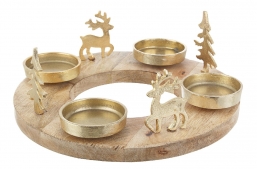 Χριστουγεννιάτικο ξύλινο/μεταλλικό διακοσμητικό κηροπήγιο φυσικό-χρυσό 30x12,5εκ από την εταιρία Epilegin. Χριστουγεννιάτικο ξύλινο/μεταλλικό διακοσμητικό κηροπήγιο φυσικό-χρυσό 30x12,5εκ από την εταιρία Epilegin.