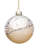  Χριστουγεννιάτικη γυάλινη μπάλα σαμπανί άσπρο 8εκ 