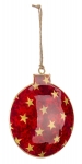  Χριστουγεννιάτικο μεταλλικό κρεμαστό στολίδι μπάλα κόκκινο 12εκ 