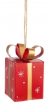  Χριστουγεννιάτικο μεταλλικό στολίδι κρεμαστό δώρo κόκκινο χρυσό 9εκ 