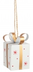  Χριστουγεννιάτικο μεταλλικό στολίδι κρεμαστό δώρο άσπρο χρυσό 9εκ 