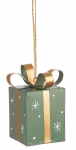  Χριστουγεννιάτικο μεταλλικό στολίδι κρεμαστό δώρο πράσινο χρυσό 9εκ 