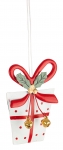  Χριστουγεννιάτικο μεταλλικό δωράκι με κουδούνι άσπρο 6Χ9εκ 