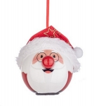  Χριστουγεννιάτικη πλαστική μπάλα Άγιος Βασίλης με φωτιζόμενη μύτη 8εκ 