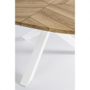  Τραπέζι αλουμίνιο & Teak Round Palmdale White Φ160Χ77cm 