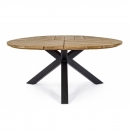  Τραπέζι αλουμίνιο & Teak Round Palmdale Charcoal Φ160Χ77cm 