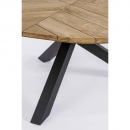  Τραπέζι αλουμίνιο & Teak Round Palmdale Charcoal Φ160Χ77cm 
