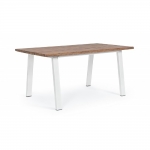  Τραπέζι Wood & Steel Table Oslo White 160X90cm 