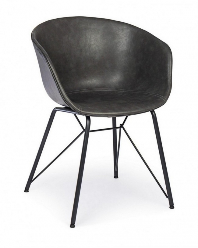  WARHOL GREY VINTAGE PU CHAIR    Epilegin. 