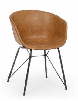 WARHOL BROWN VINTAGE PU CHAIR    Epilegin.