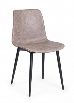 KYRA BEIGE VINTAGE PU BLACK FRAME CHAIR    Epilegin.