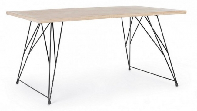  Ξύλινο τραπέζι με μεταλλικά πόδια "District" φυσικό 160x90x76εκ από την εταιρία Epilegin. 