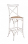  Ξύλινη καρέκλα για μπαρ "Cross"  λευκό 42x46x118εκ 