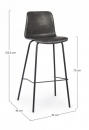  KYRA GREY VINTAGE PU BAR STOOL 